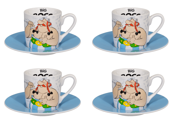 Könitz Espressotasse "Asterix Big Boss" 65ml. Kaffeetasse Comic-Design mit Untertasse.