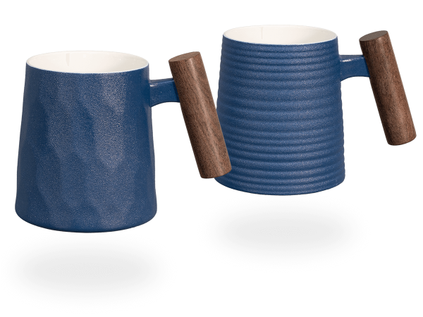 Teetassen / Kaffeetassen Set "Blu" 400ml, Porzellan