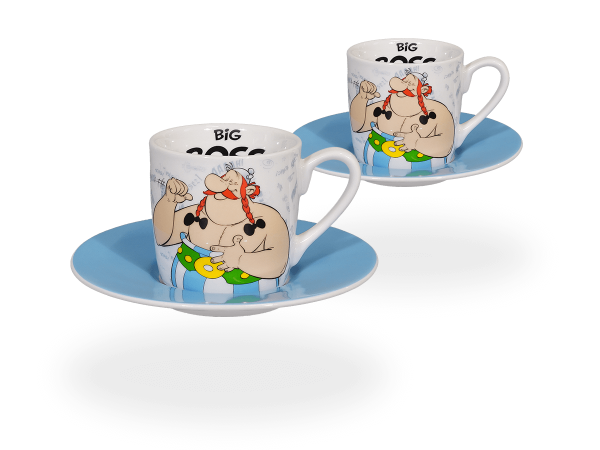 Könitz Espressotasse "Asterix Big Boss" 65ml. Kaffeetasse Comic-Design mit Untertasse.