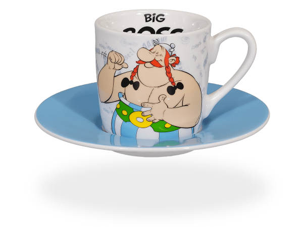 Könitz Espressotasse "Asterix Big Boss" 65ml. Kaffeetasse Comic-Design mit Untertasse.